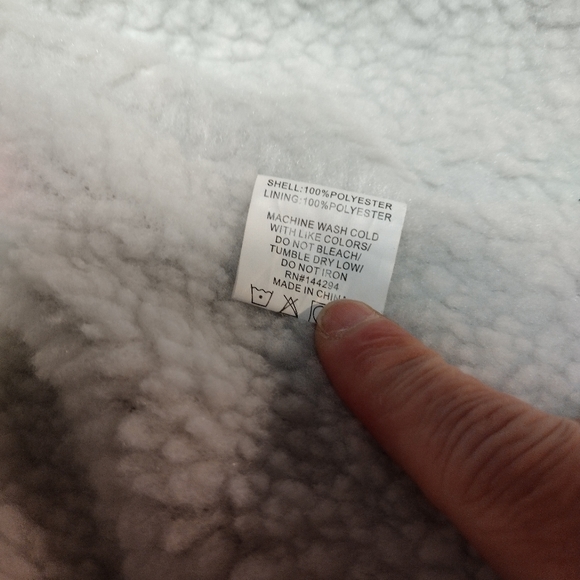 Hanton Black and White Plaid Fleece Sherpa Lined Zippered Hooded Jacket - Picture 10 of 12